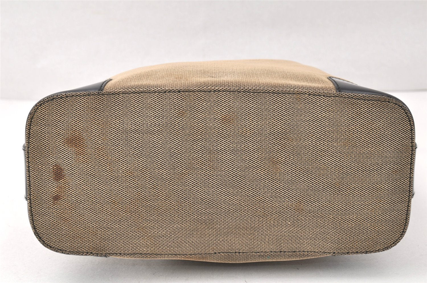 Authentic GUCCI Shoulder Hand Bag Purse Canvas Leather 0014204 Beige Black 4548K