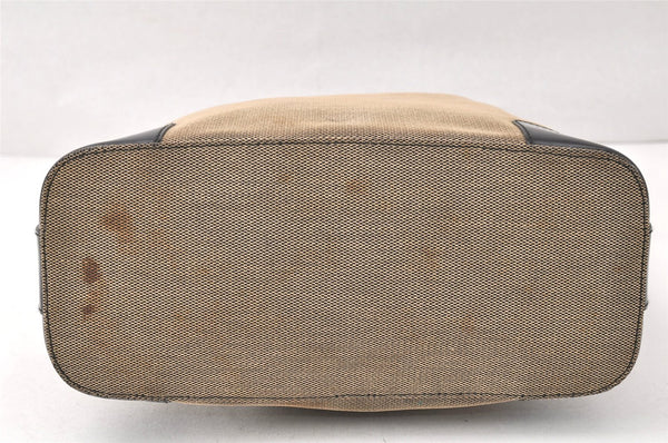 Authentic GUCCI Shoulder Hand Bag Purse Canvas Leather 0014204 Beige Black 4548K