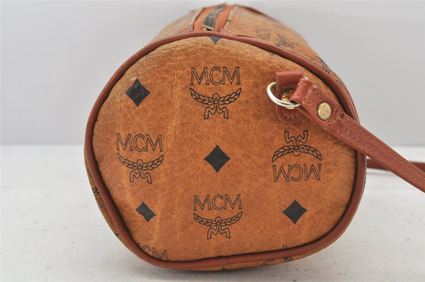 Authentic MCM Visetos Leather Vintage Shoulder Cross Body Bag Purse Brown 4549K