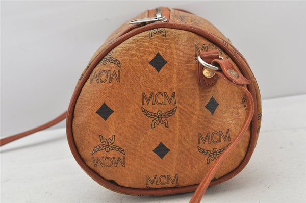 Authentic MCM Visetos Leather Vintage Shoulder Cross Body Bag Purse Brown 4549K