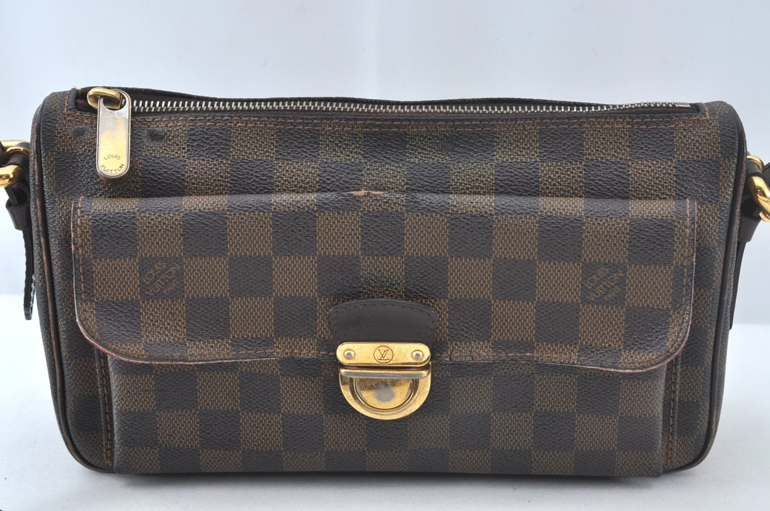 Authentic Louis Vuitton Damier Ravello GM Shoulder Cross Bag N60006 LV 4550K