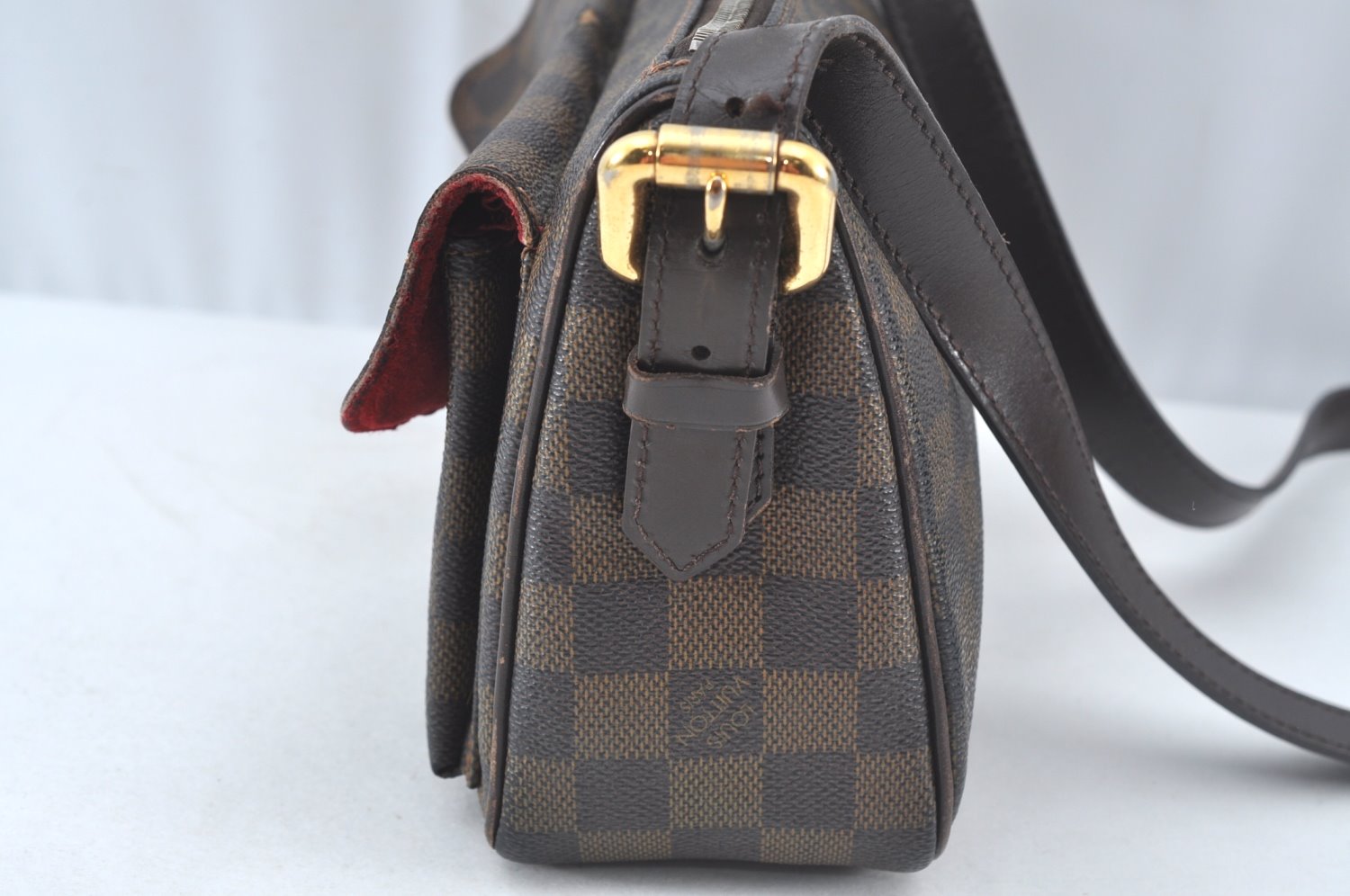 Authentic Louis Vuitton Damier Ravello GM Shoulder Cross Bag N60006 LV 4550K
