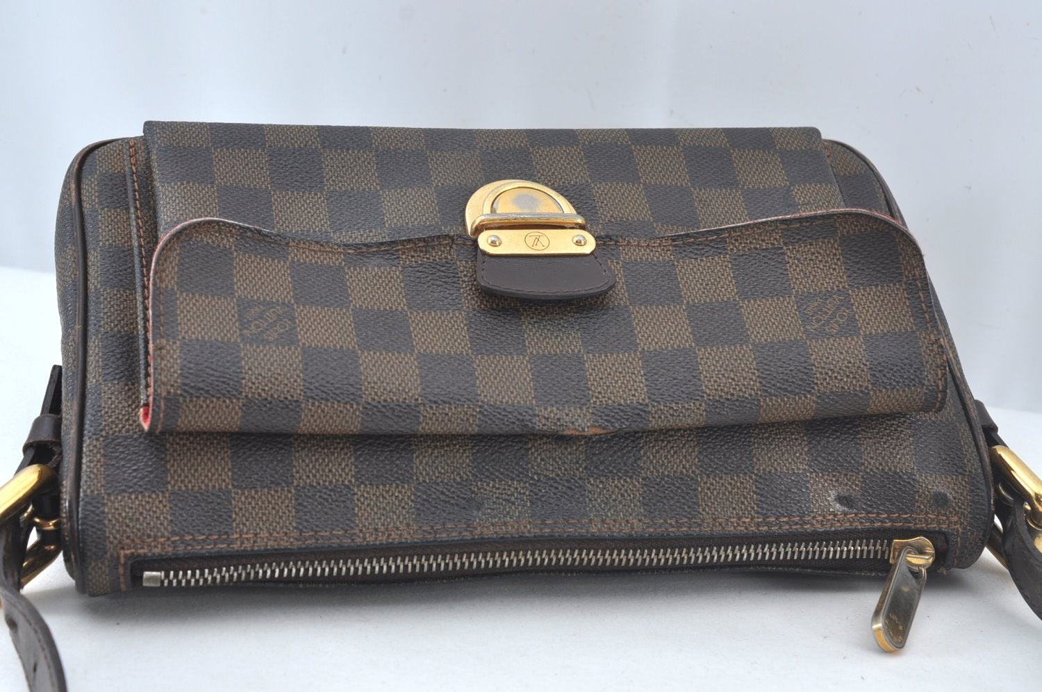 Authentic Louis Vuitton Damier Ravello GM Shoulder Cross Bag N60006 LV 4550K