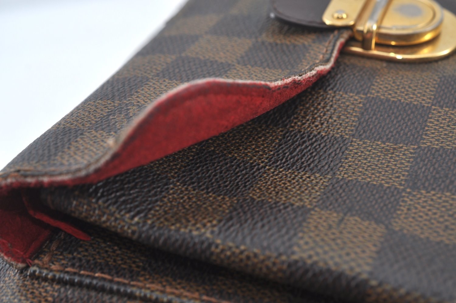 Authentic Louis Vuitton Damier Ravello GM Shoulder Cross Bag N60006 LV 4550K