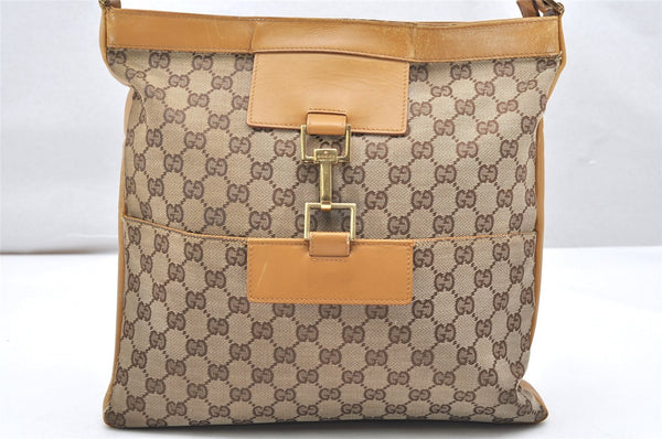 Authentic GUCCI Sherry Line Shoulder Bag GG Canvas Leather 0014094 Brown 4552K