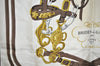 Authentic HERMES Carre 90 Scarf "BRIDES de GALA par" Silk Brown 4553J