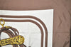 Authentic HERMES Carre 90 Scarf "BRIDES de GALA par" Silk Brown 4553J