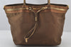 Authentic PRADA Nylon Jacquard Tessuto Leather 2Way Tote Bag BN1755 Brown 4553K