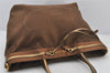 Authentic PRADA Nylon Jacquard Tessuto Leather 2Way Tote Bag BN1755 Brown 4553K