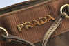 Authentic PRADA Nylon Jacquard Tessuto Leather 2Way Tote Bag BN1755 Brown 4553K