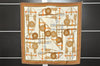 Authentic HERMES Carre 90 Scarf "BRIDES ET　FRONTAUX" Silk Brown 4554J