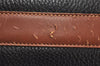 Authentic GUCCI Vintage Travel Boston Bag Leather Black Brown 4554K