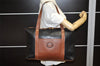 Authentic GUCCI Vintage Travel Boston Bag Leather Black Brown 4554K
