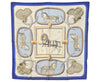 Authentic HERMES Carre 90 Scarf "GRAND APPARAT" Silk Blue 4555J