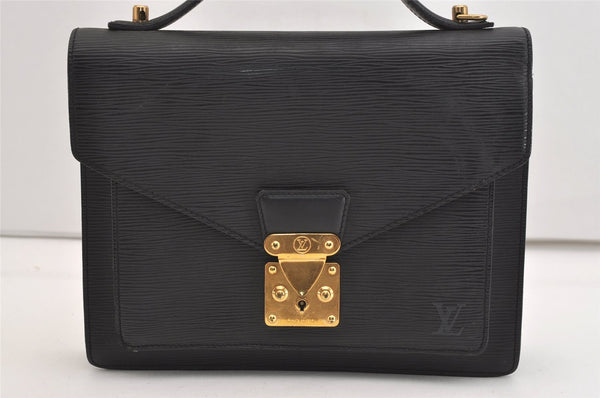 Authentic Louis Vuitton Epi Monceau 2Way Shoulder Hand Bag Black M52122 LV 4557J