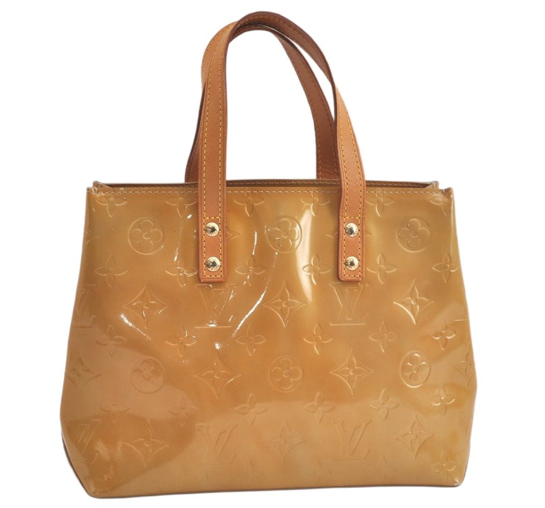 Authentic Louis Vuitton Vernis Reade PM Hand Tote Bag Yellow M91334 LV 4557K