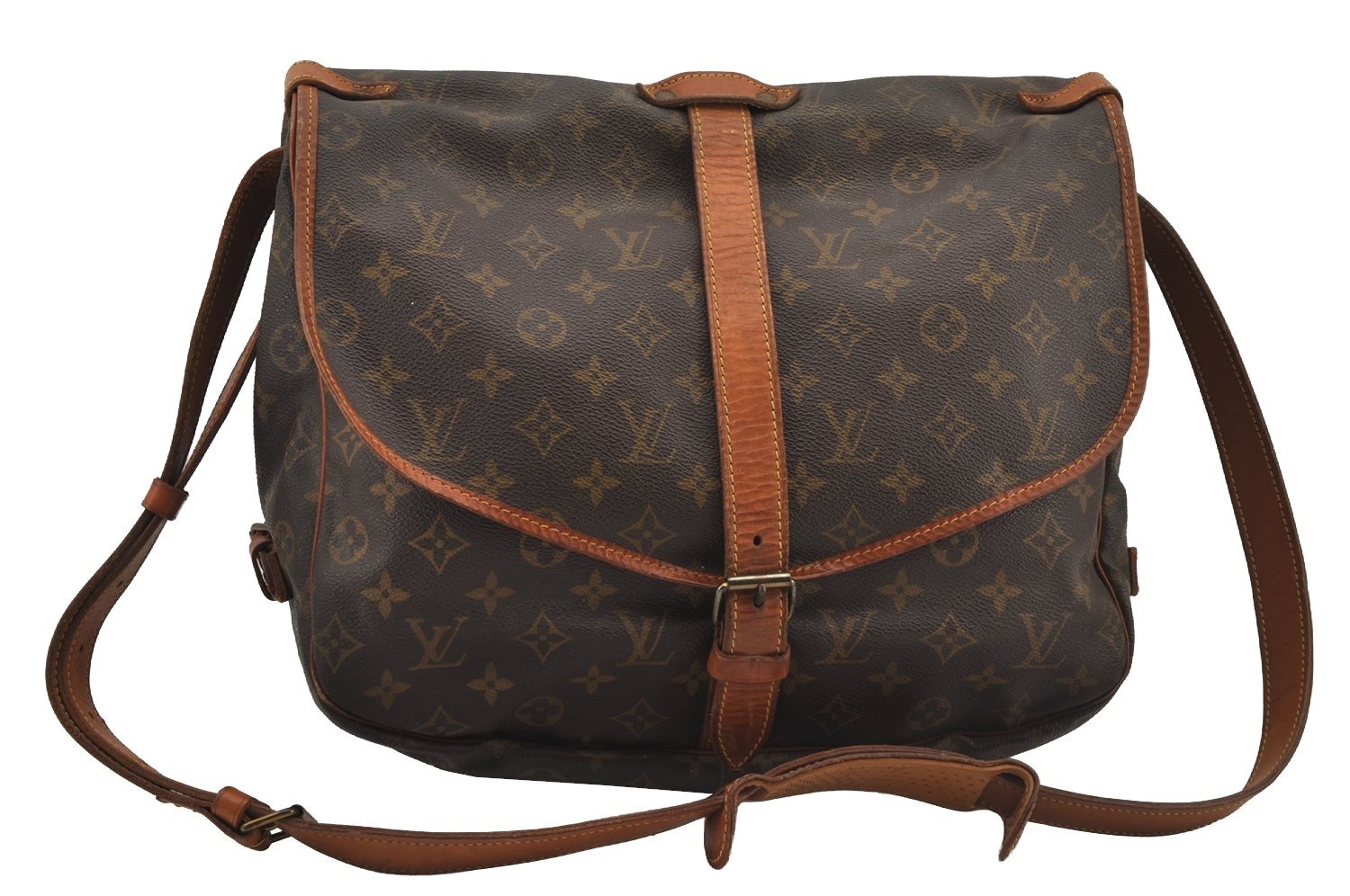 Authentic Louis Vuitton Monogram Saumur 35 Shoulder Cross Bag M42254 LV 4558J