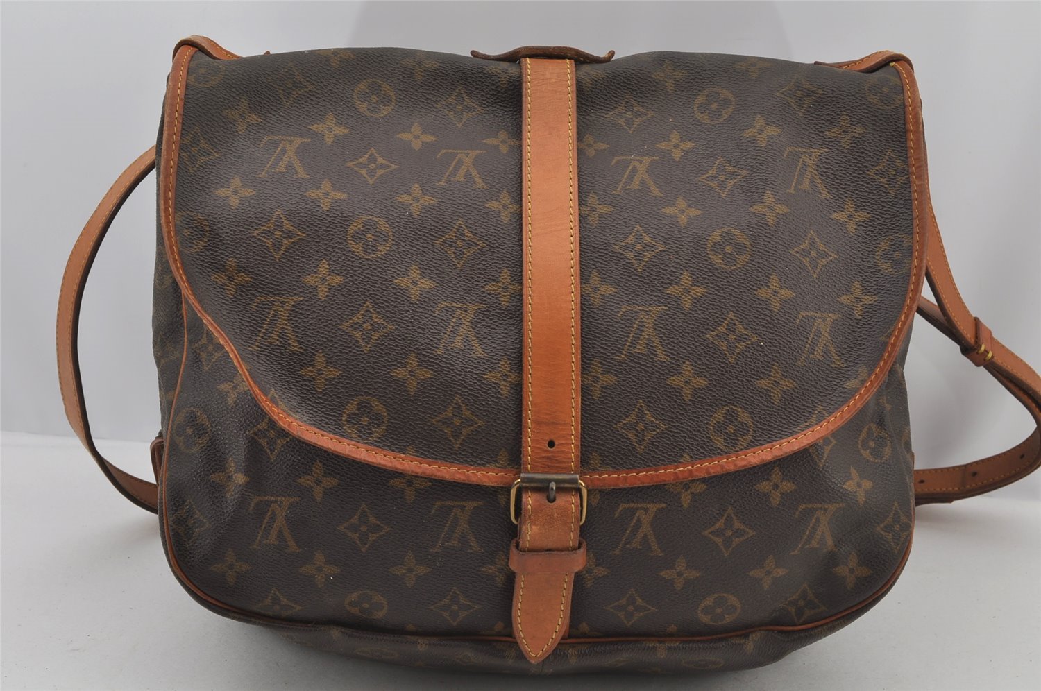 Authentic Louis Vuitton Monogram Saumur 35 Shoulder Cross Bag M42254 LV 4558J