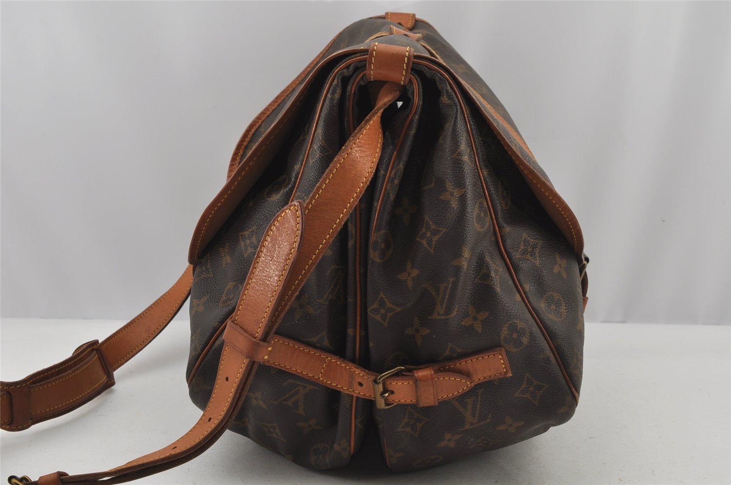Authentic Louis Vuitton Monogram Saumur 35 Shoulder Cross Bag M42254 LV 4558J