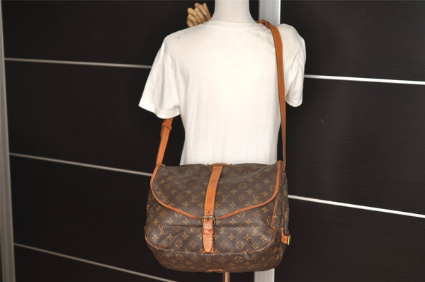 Authentic Louis Vuitton Monogram Saumur 35 Shoulder Cross Bag M42254 LV 4558J