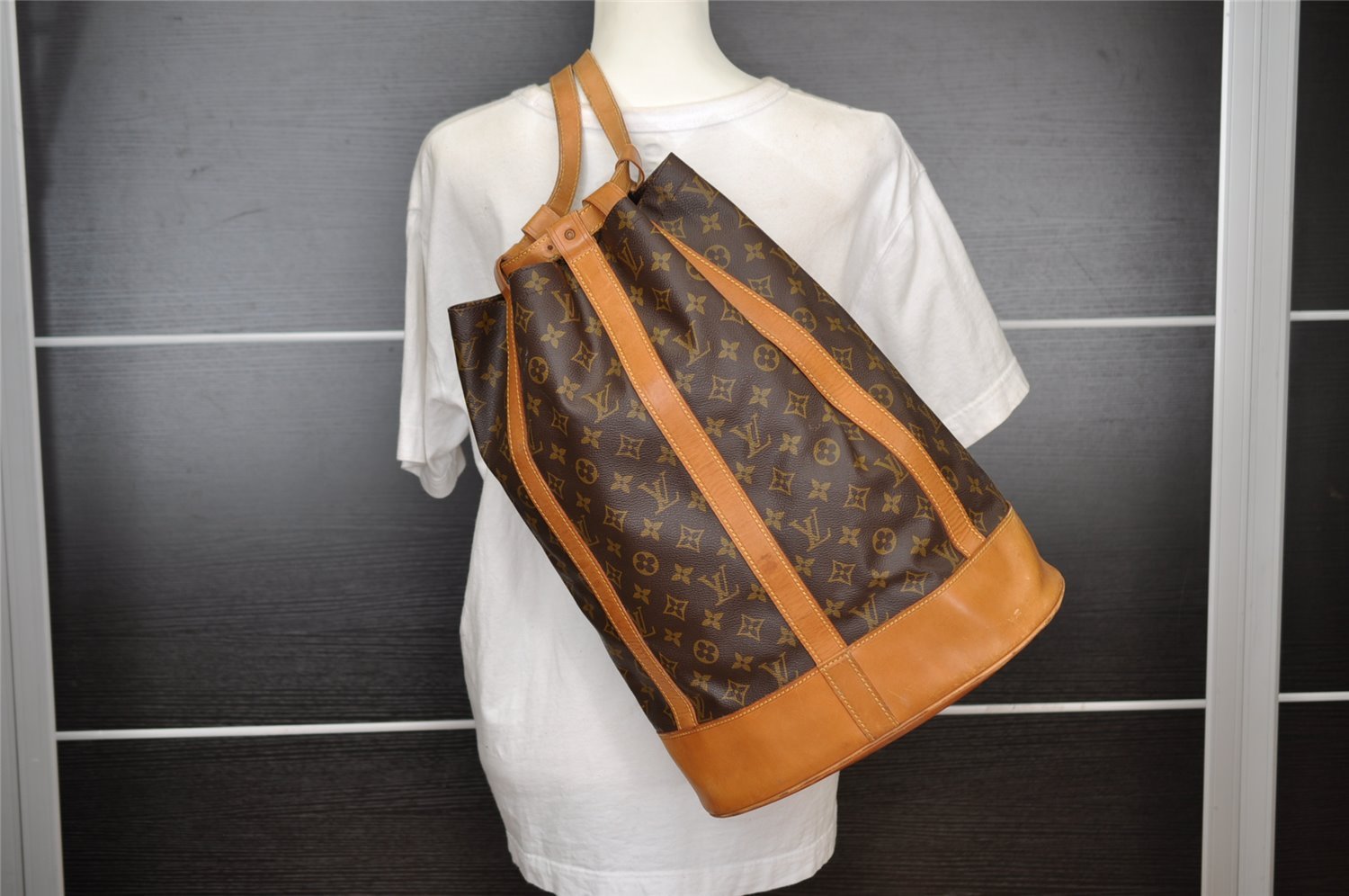 Authentic Louis Vuitton Monogram Randonnee GM Shoulder Bag M42244 LV 4559I