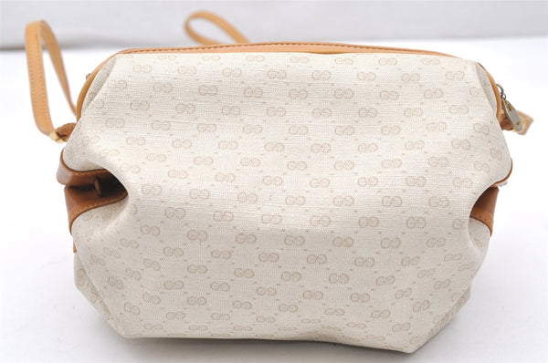 Authentic GUCCI Micro GG PVC Leather Shoulder Cross Bag Purse White Cream 4560K