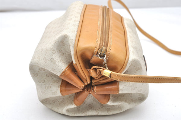 Authentic GUCCI Micro GG PVC Leather Shoulder Cross Bag Purse White Cream 4560K