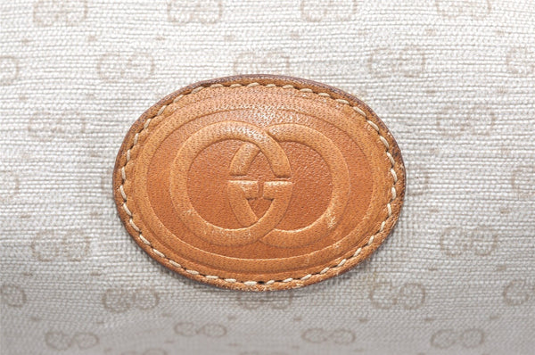 Authentic GUCCI Micro GG PVC Leather Shoulder Cross Bag Purse White Cream 4560K