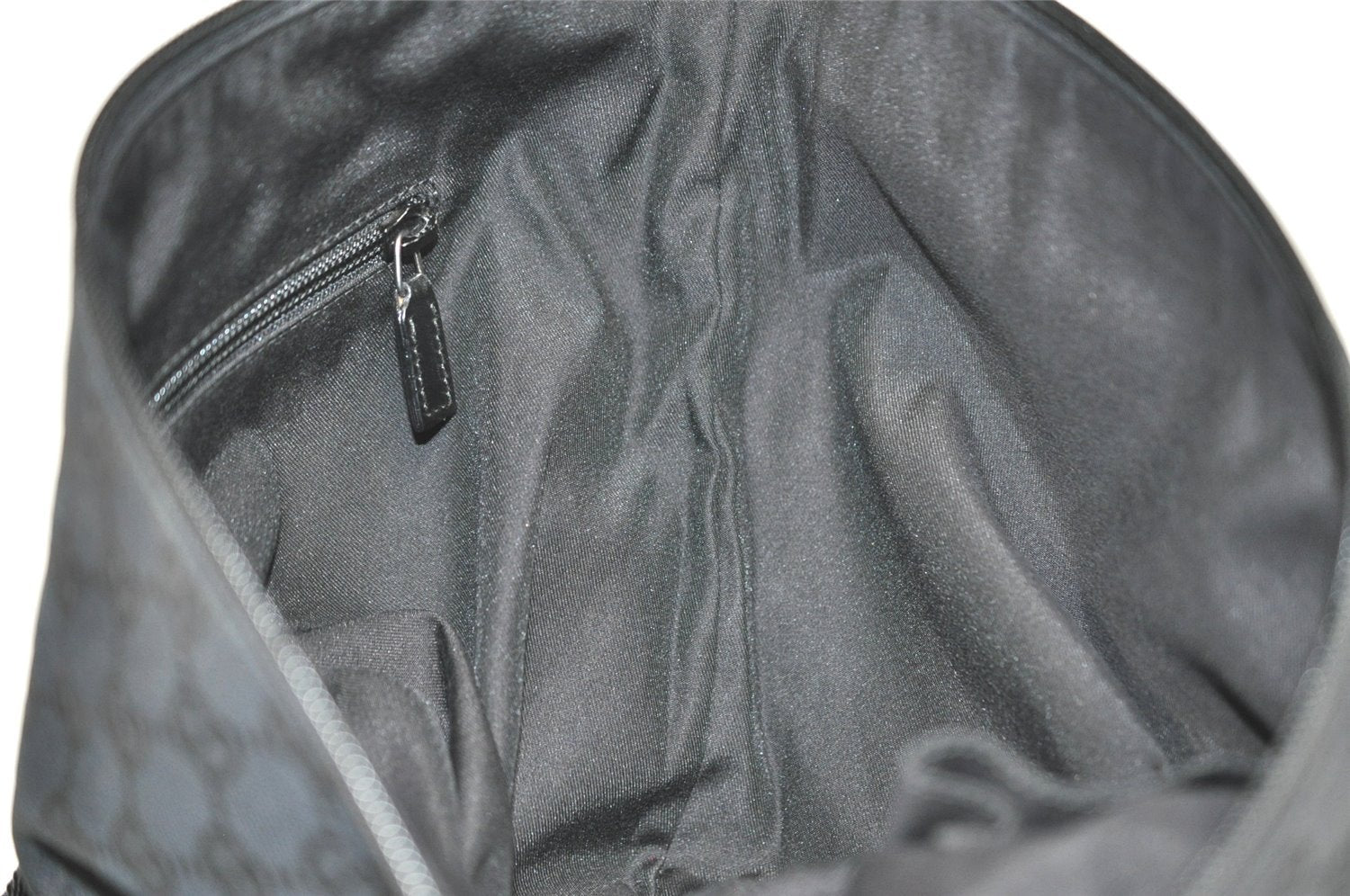 Authentic GUCCI Shoulder Cross Body Bag GG Canvas Leather 145856 Black 4561I