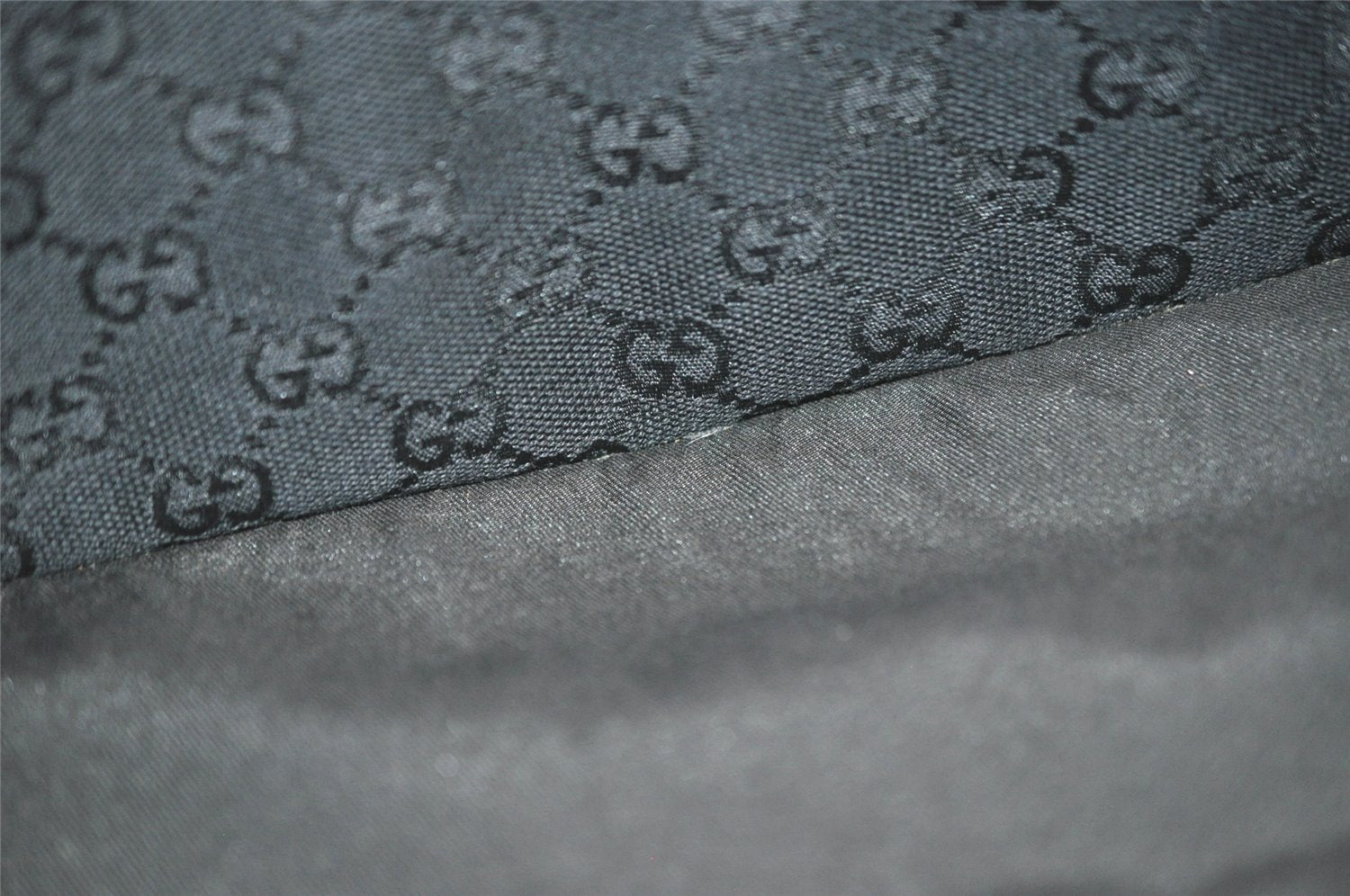 Authentic GUCCI Shoulder Cross Body Bag GG Canvas Leather 145856 Black 4561I