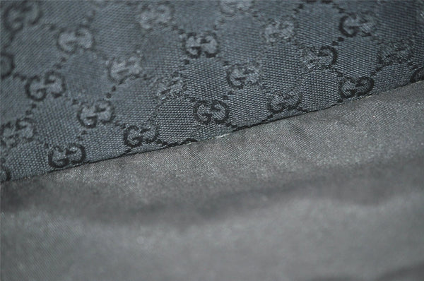 Authentic GUCCI Shoulder Cross Body Bag GG Canvas Leather 145856 Black 4561I