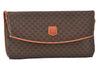 Authentic CELINE Macadam Blason Pattern Clutch Hand Bag PVC Leather Brown 4561K