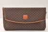 Authentic CELINE Macadam Blason Pattern Clutch Hand Bag PVC Leather Brown 4561K