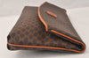 Authentic CELINE Macadam Blason Pattern Clutch Hand Bag PVC Leather Brown 4561K