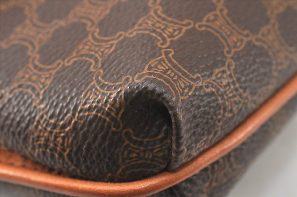 Authentic CELINE Macadam Blason Pattern Clutch Hand Bag PVC Leather Brown 4561K