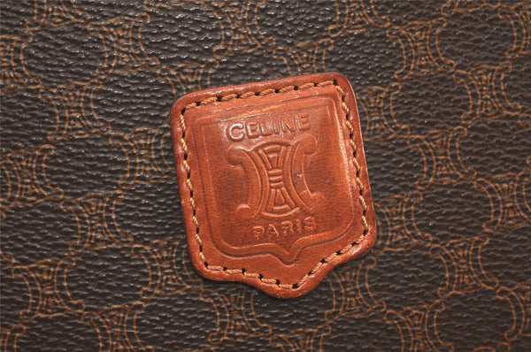 Authentic CELINE Macadam Blason Pattern Clutch Hand Bag PVC Leather Brown 4561K