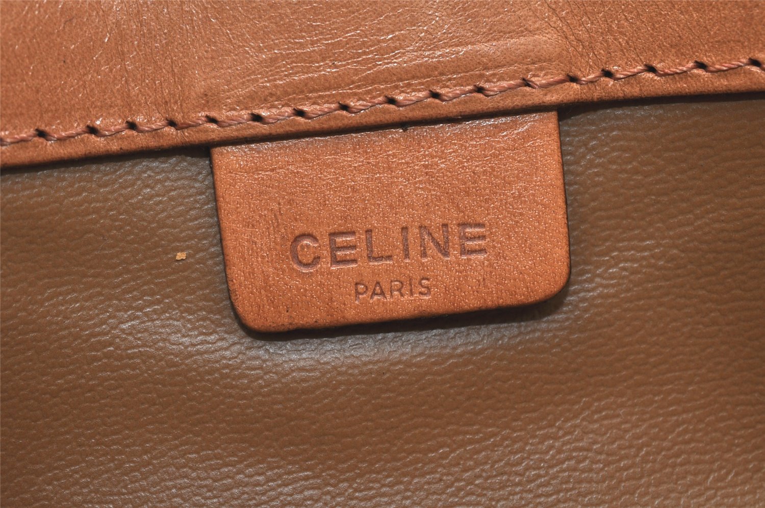 Authentic CELINE Macadam Blason Pattern Clutch Hand Bag PVC Leather Brown 4561K