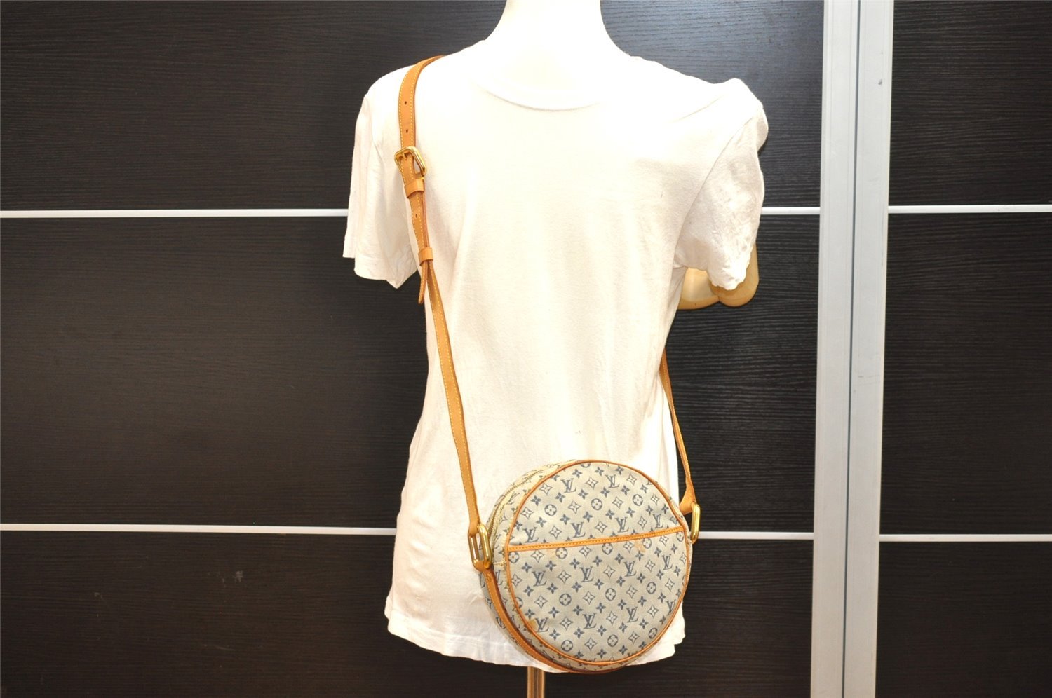 Auth Louis Vuitton Monogram Mini Jeanne GM Shoulder Cross Bag M92000 Blue 4562I