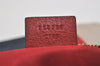 Authentic GUCCI Sylvie Biadera Stripe Clutch Bag Canvas Leather 524788 Red 4563I