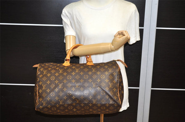 Authentic Louis Vuitton Monogram Speedy 40 Hand Boston Bag M41522 LV 4563K