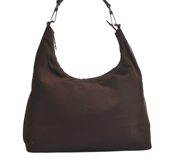 Authentic GUCCI Vintage Shoulder Tote Bag Nylon Leather 0011955 Brown 4564K