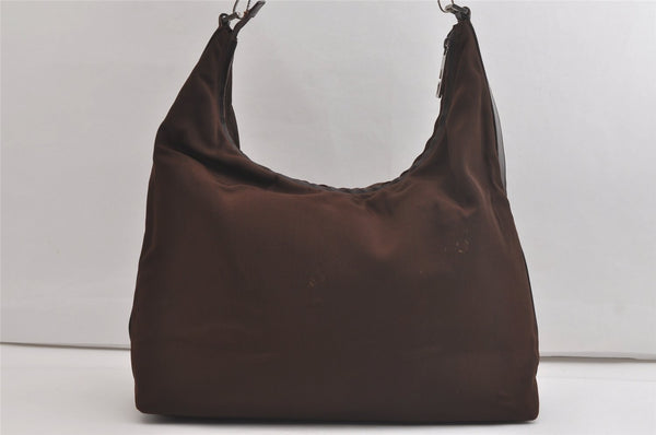 Authentic GUCCI Vintage Shoulder Tote Bag Nylon Leather 0011955 Brown 4564K