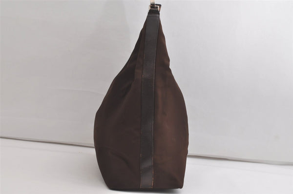 Authentic GUCCI Vintage Shoulder Tote Bag Nylon Leather 0011955 Brown 4564K