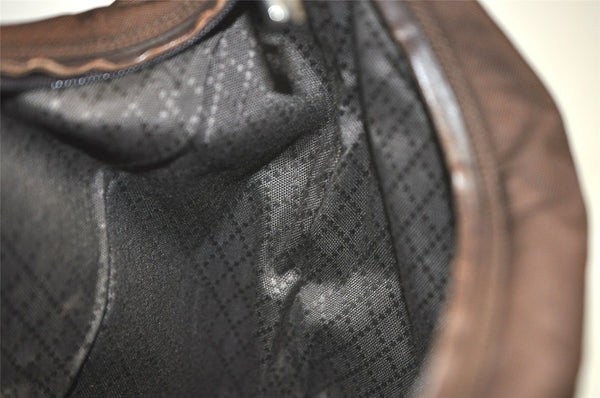 Authentic GUCCI Vintage Shoulder Tote Bag Nylon Leather 0011955 Brown 4564K