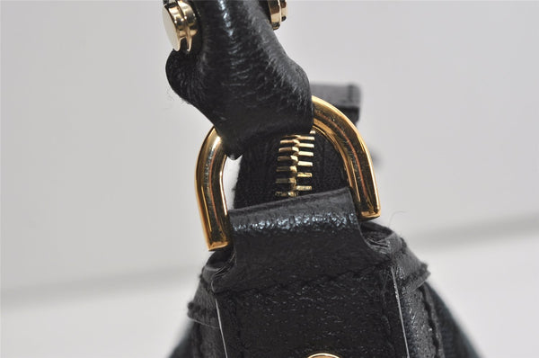 Authentic GUCCI Shoulder Hand Bag Purse GG Canvas Leather 146244 Black 4565I