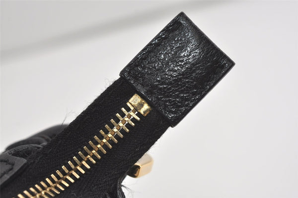 Authentic GUCCI Shoulder Hand Bag Purse GG Canvas Leather 146244 Black 4565I