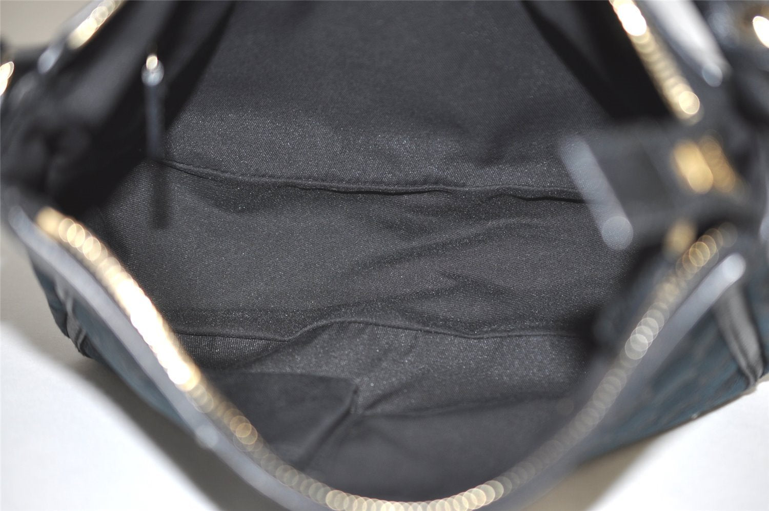 Authentic GUCCI Shoulder Hand Bag Purse GG Canvas Leather 146244 Black 4565I