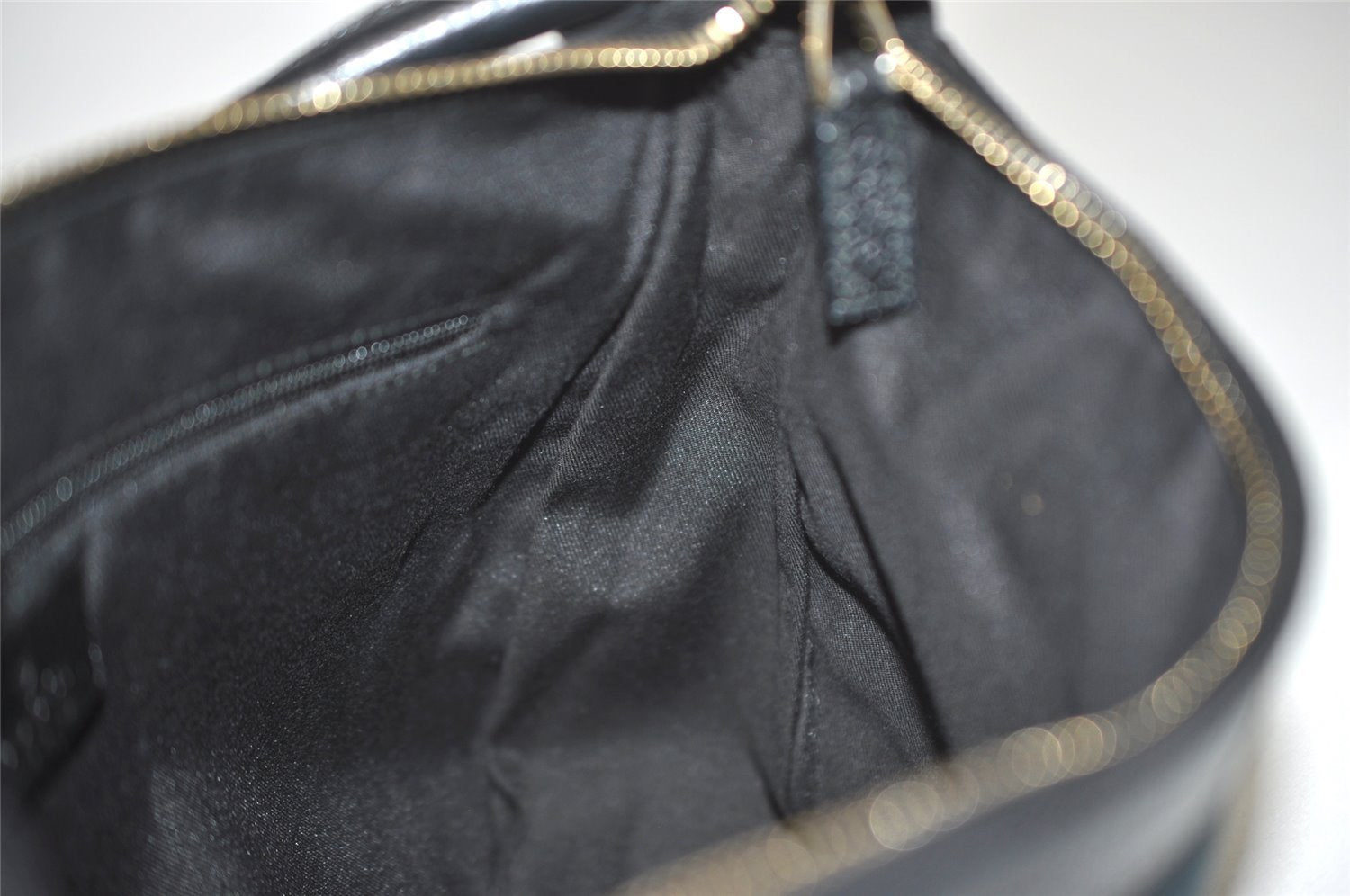 Authentic GUCCI Shoulder Hand Bag Purse GG Canvas Leather 146244 Black 4565I