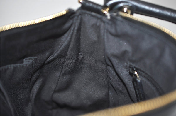 Authentic GUCCI Shoulder Hand Bag Purse GG Canvas Leather 146244 Black 4565I