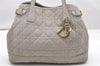 Authentic Christian Dior Panarea Cannage Tote Bag PVC Leather Gray 4565K